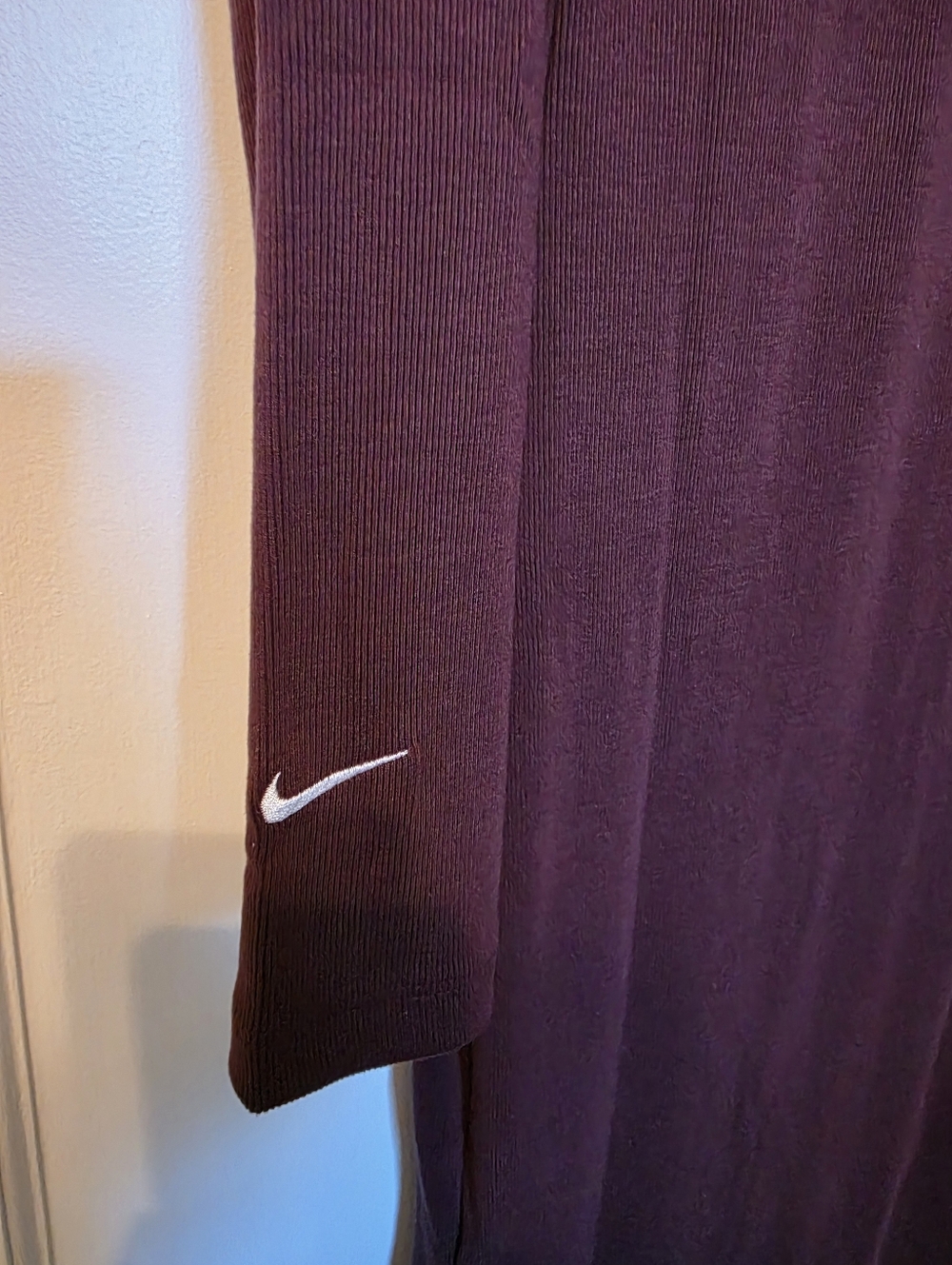 Nike Sportswear Chill Knit Ribbed Long Sleeve Midi Dress NWT Med Burgundy Crush - Picture 9 of 14